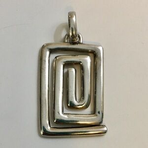 Vintage Sterling Silver Rectangle Pendant
